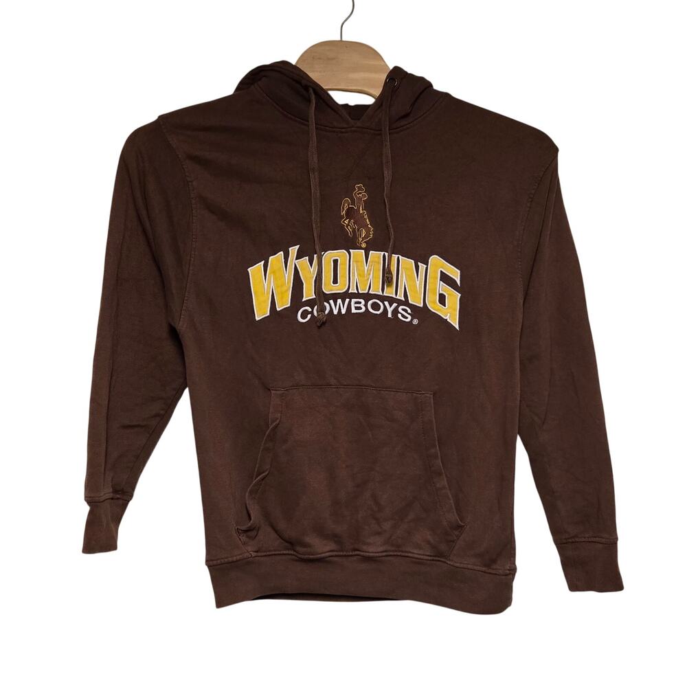 Wyoming Cowboys Men's Hoodie Size Medium Brown Yellow Cowboy